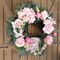 Artificial Pink Rose Wreath 20 inches Front Door Wreath with Hydrangea Green Leaves Wreath Artificial Spring Wreath Valentines Mother's Day Wreath for Wall Wedding Party Home Decor (Pink)